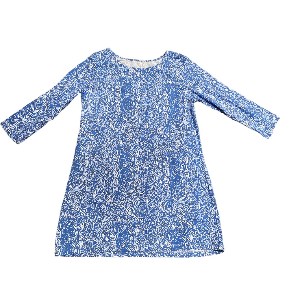 Blue Floral Print Mini Dress